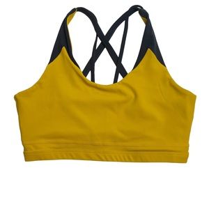 BuffBunny Sports Bra Flame Small Mustard Yellow & Black Canceled